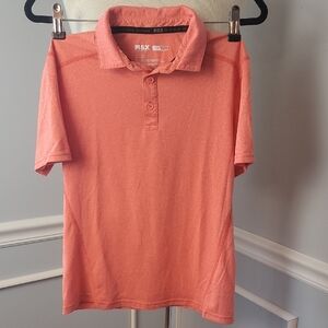 MSX MICHAEL STRAHAN Coral Marled Short Sleeve Activewear Athleisure Polo Shirt L